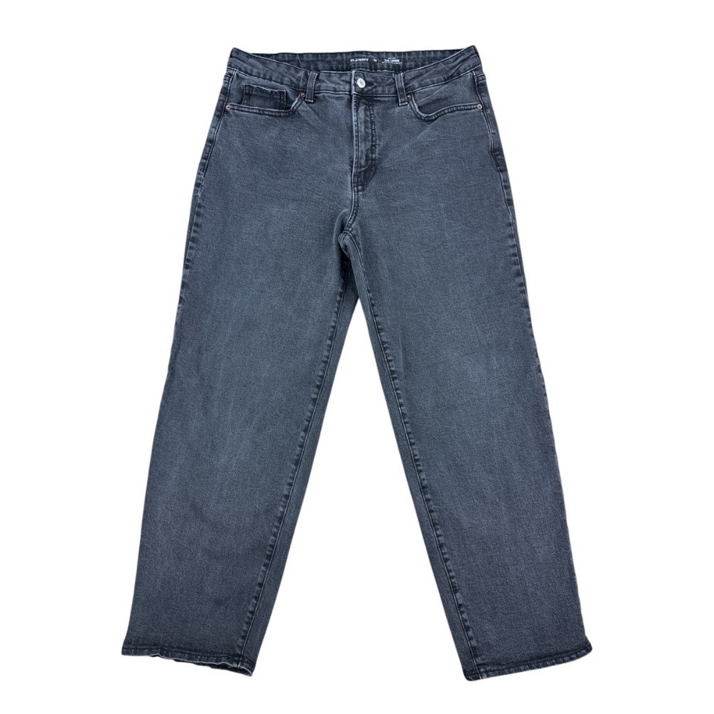 Old Navy Women's 14‎ High Rise O.G. Loose Denim Jeans Black Washed Stretch